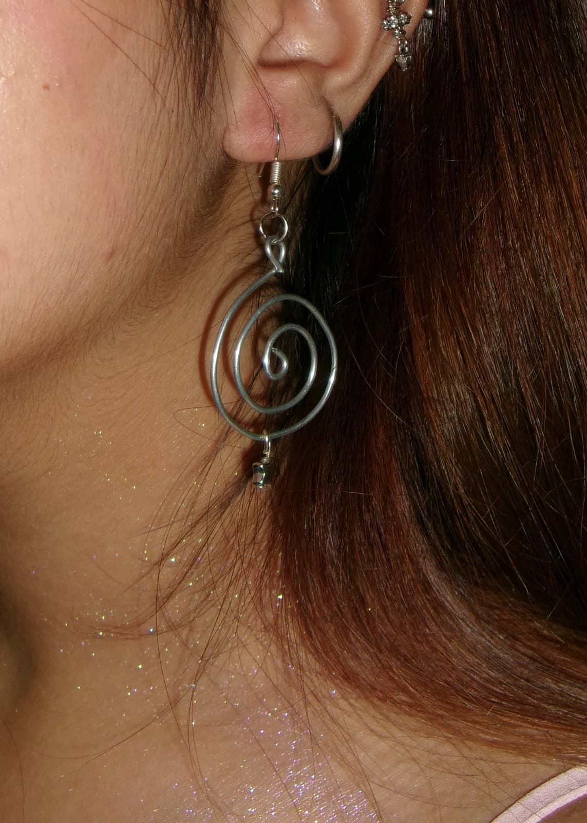 Wired spiral earrings 2