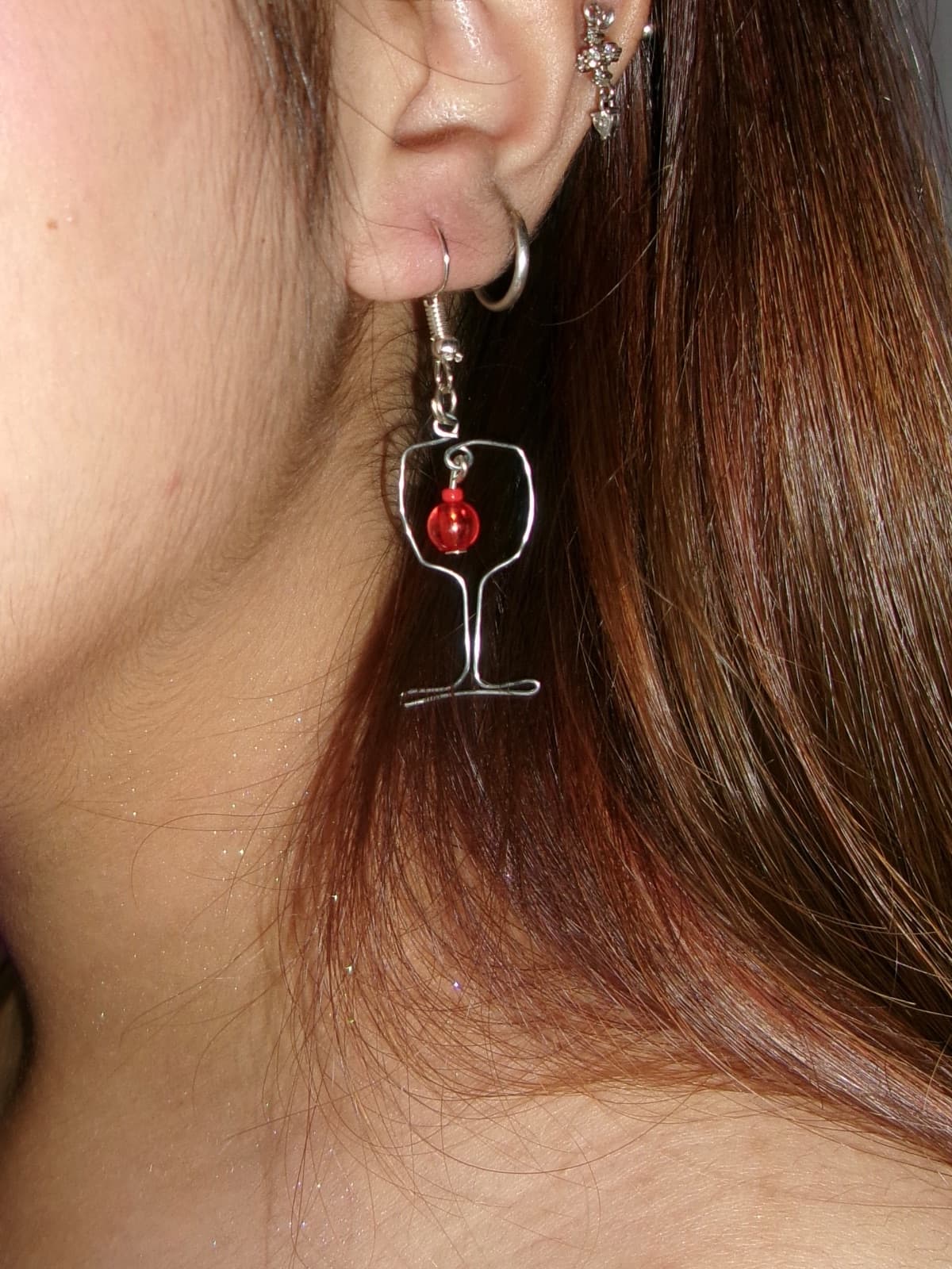 Wine glass earrings 2